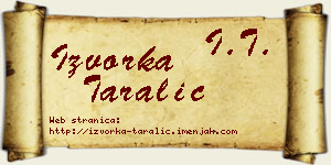 Izvorka Taralić vizit kartica